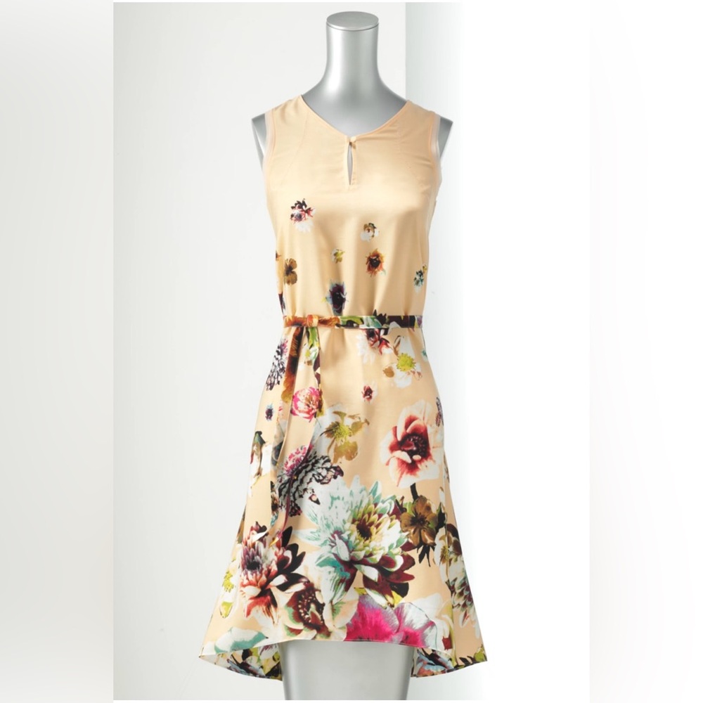 *NWOT* Simply Vera Vera Wang Scoop-neck Sleeveless Floral Hi-Low Dress Size XS